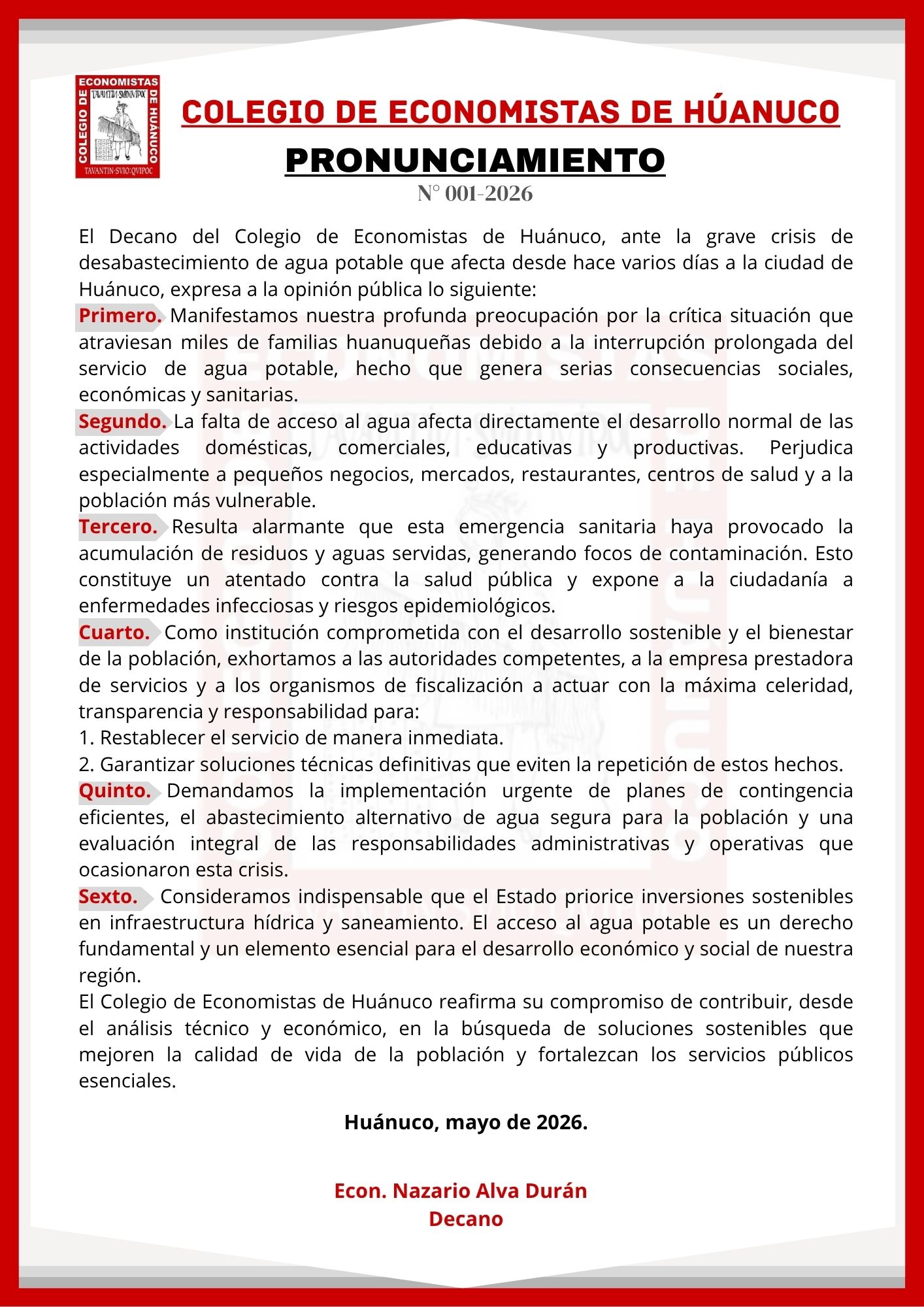 PRONUNCIAMIENTO