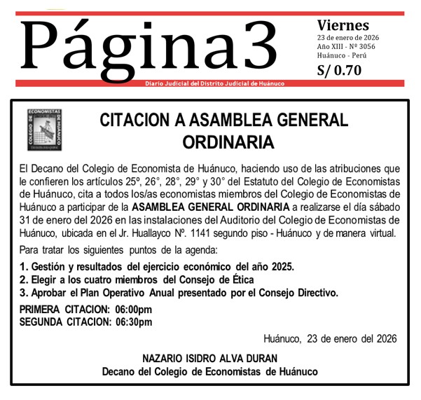 CITACION A ASAMBLEA GENERAL ORDINARIA