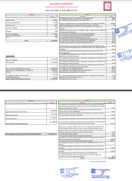 Rendición de cuentas 2022 - Abril
