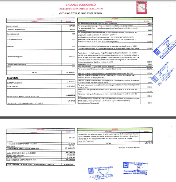Rendición de cuentas 2022 - Junio