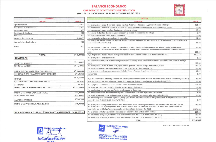 Rendición de cuentas 2023 - Diciembre