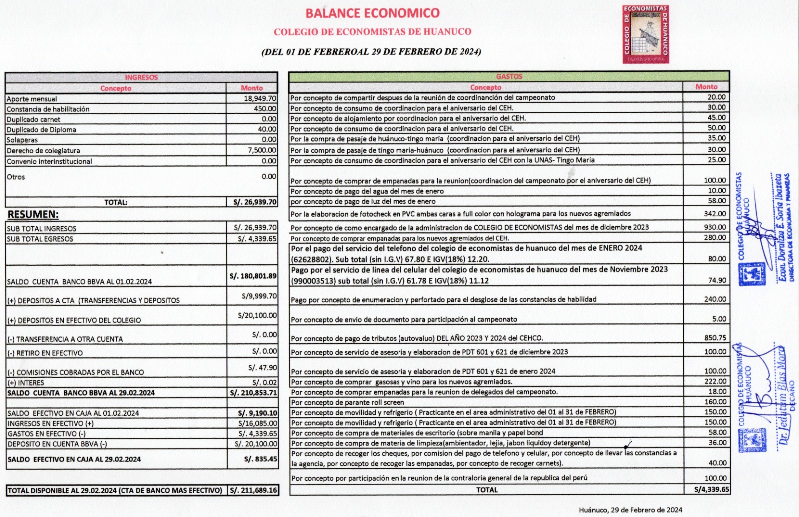 Rendición de cuentas 2024 - Febrero