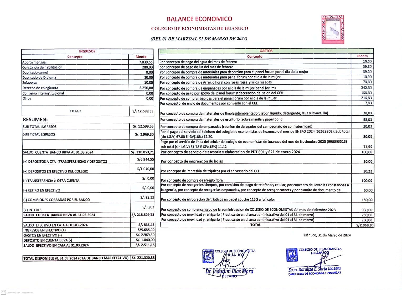 Rendición de cuentas 2024 - Marzo