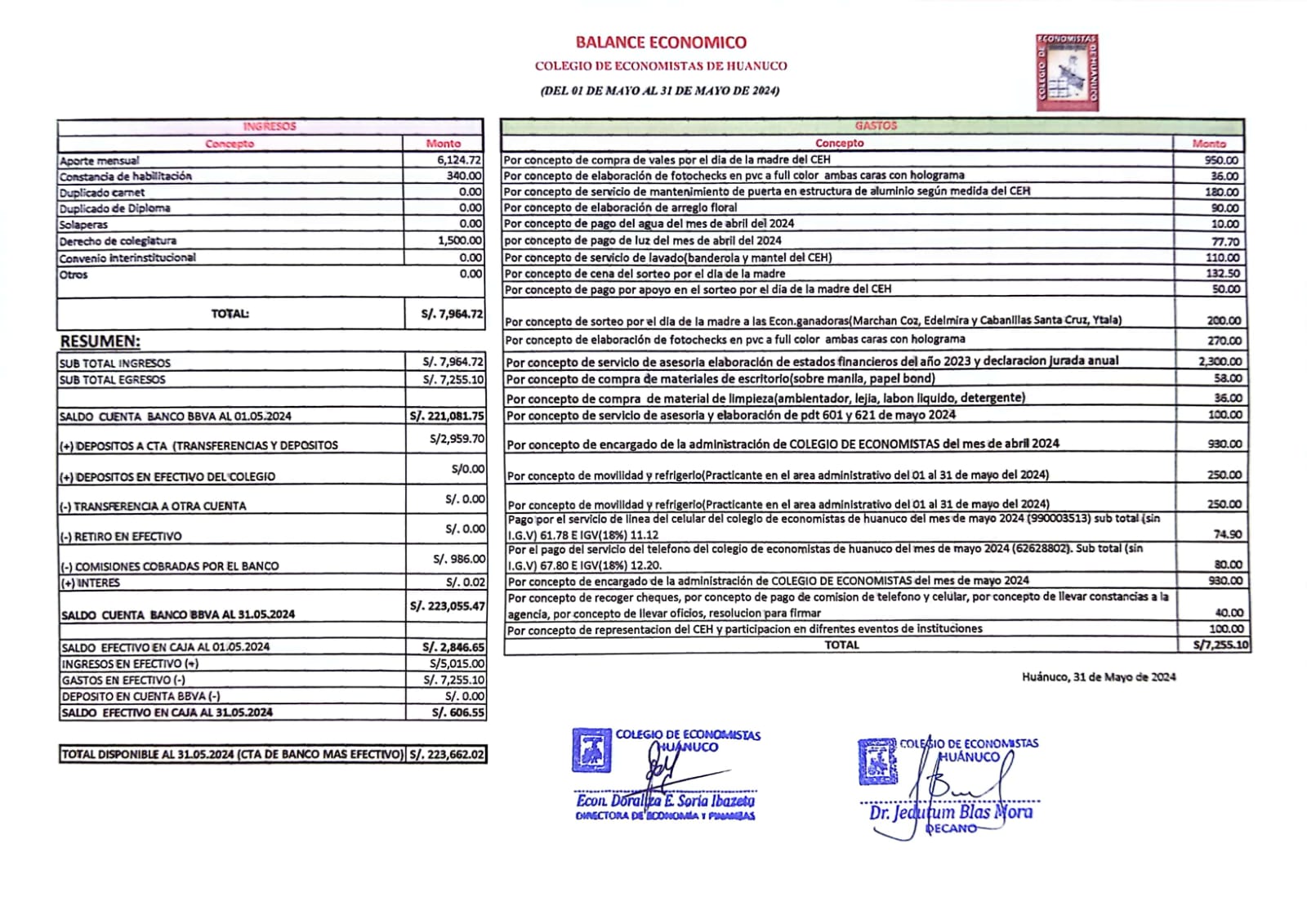 Rendición de cuentas 2024 - Mayo