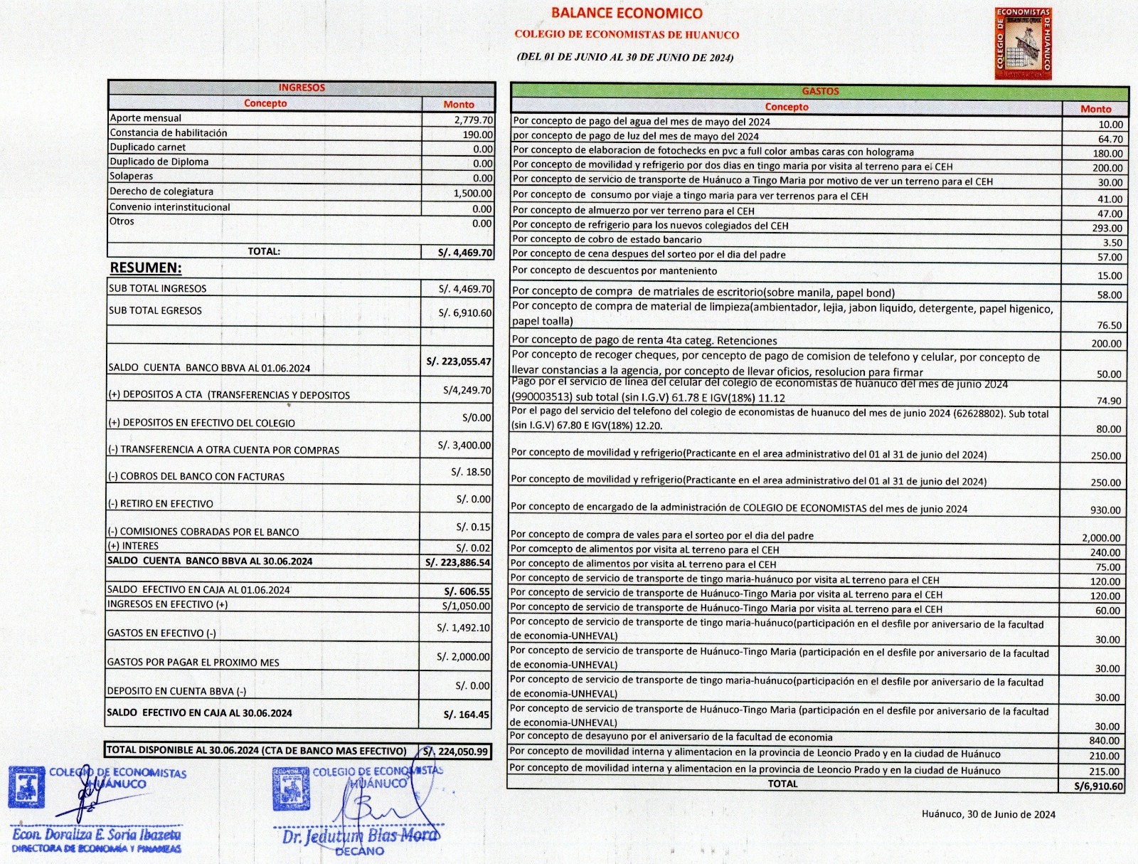 Rendición de cuentas 2024 - Junio